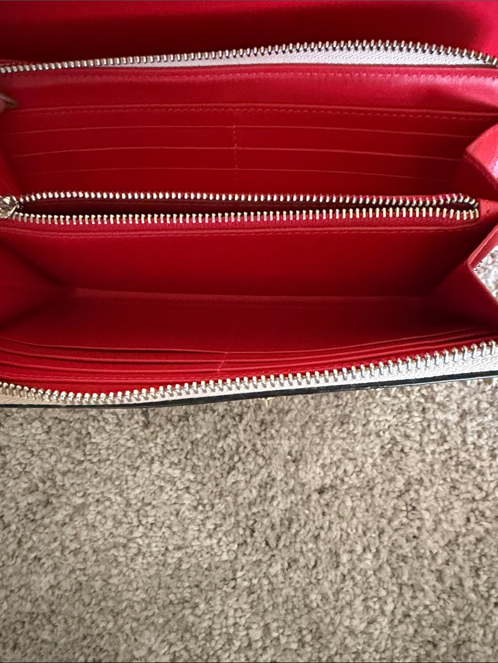 Christian Louboutin Brown Leather Studded Zip Wallet with Mixed Metal Accents - Picture 5 of 6